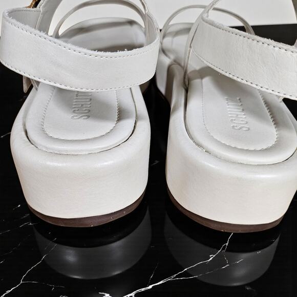 Schutz Wavy Platform Sandals in Pearl - Picture 8 of 10